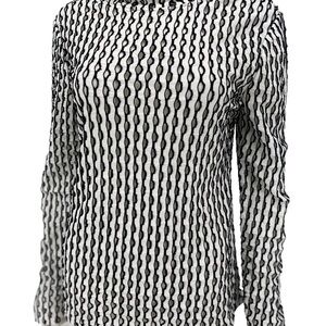 WHBM Cut Work Mock Neck Top Size L